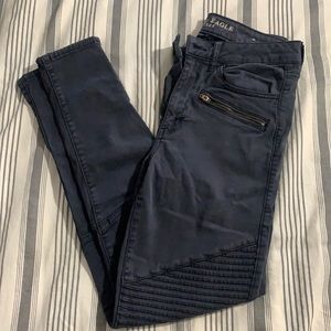 Dark Blue American Eagle Extra Stretch Moto Legging